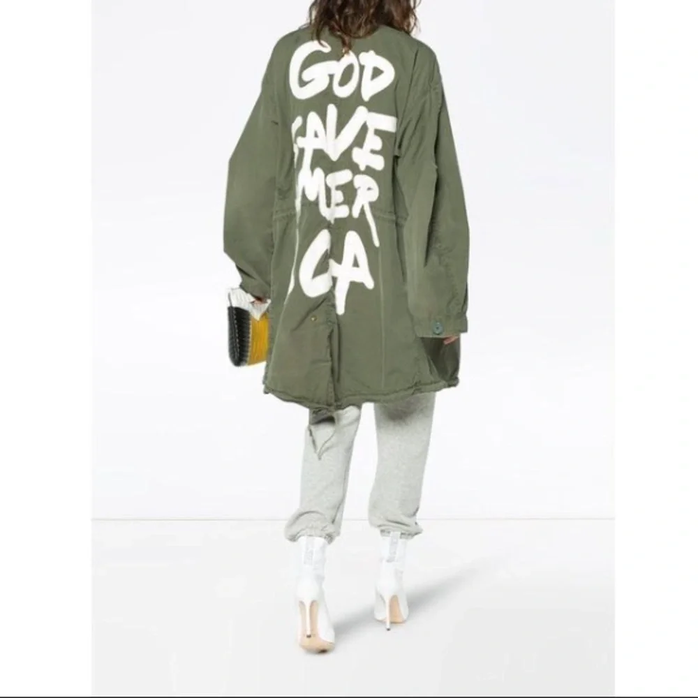 R13 God Save America Jacket Army L OS Repurposed - Picture 2 of 16